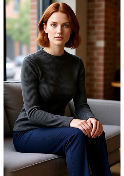 Stil Kadın Büzgü Drape Detaylı Normal Kalıp Bluz Regular Örme Slim Kalıp fırsatları