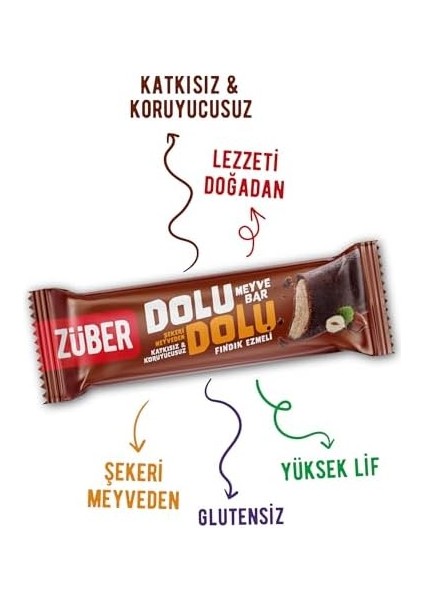 Dolu Dolu Meyve Bar Fındık Ezmeli 30G x 12 Adet fiyatları