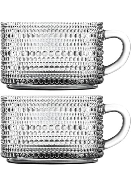 Adet Boncuk Desenli Kulplu Kase - Şeffaf Cam, ve Soğuk Kullanım Için Büyük Kase, Meyve, Yoğurt, Yulaf, Çay ve Tatlı Için Çok Amaçlı, Füme modelleri