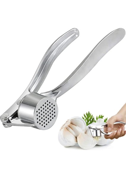 Paslanmaz Çelik Sarımsak Ezici Yuvarlak Şekilli Hazneli Pratik Sarımsak Sıkıcı Sarımsak Rendeleyici