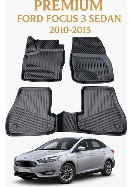 Ford Focus 3 Sedan 2010-2015 Uyumlu 3D Oto Paspas Premium fırsatları