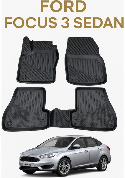 Ford Focus 3 Sedan 2010-2015 Uyumlu 3D Oto Paspas Premium indirimleri