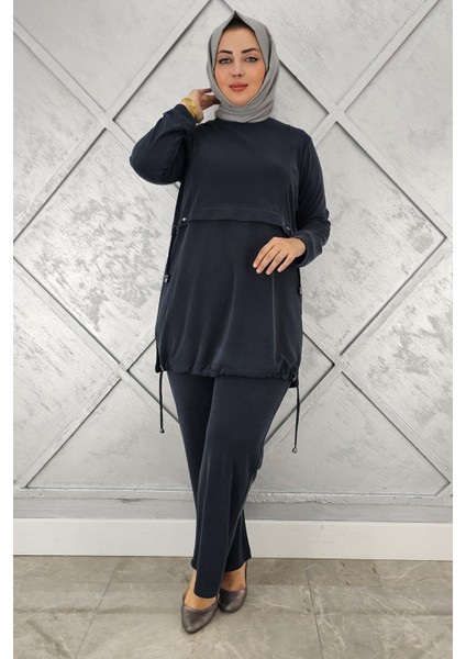 Kadın Taş Detalı Bağcıklı Tesettür Takım modelleri