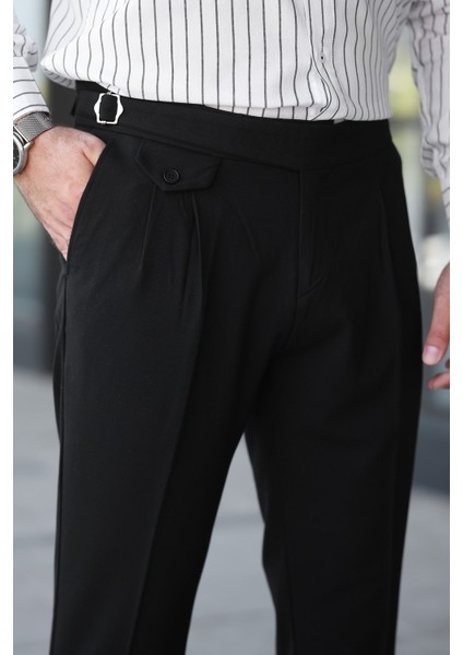 Kuşaklı Pileli Kemer Detaylı Old Money Kumaş Pantolon