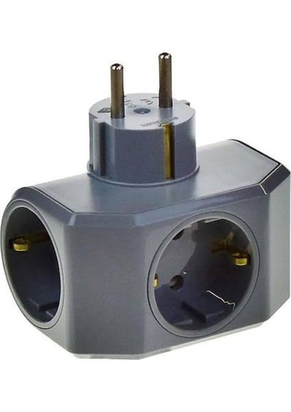 Gri Üçlü Topraklı Priz