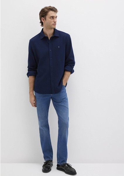 M Logo Nakışlı Lacivert Örme Gömlek 0211789-70497 fiyatları