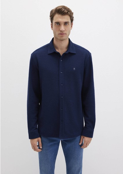 M Logo Nakışlı Lacivert Örme Gömlek 0211789-70497 fırsatları