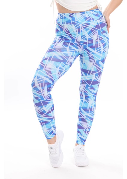 Kadın Beli Lastikli Dijital Baskılı Toparlayıcı Tayt