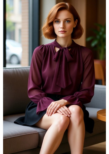 Kadınlar Için Uzun Kollu Transparan Bluz Şık ve Modern Tasarım Her Duruma Uygun Kaliteli Şık