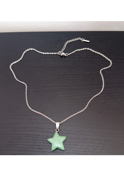 Doğal Taş Aventurin Yıldız Şeklinde Kolye