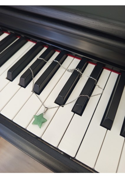 Doğal Taş Aventurin Yıldız Şeklinde Kolye fiyatları