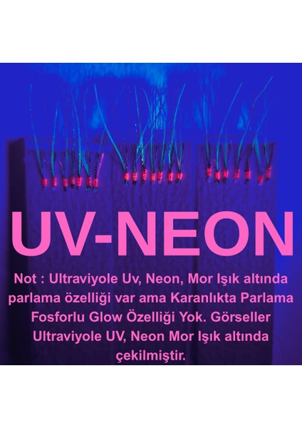 Çapari, İstavrit Çaparisi, 20x12 Beden, Ultraviyole Uv Neon Koyu Yeşil Sim, 11 No Beyaz 7 İğneli, 3lü Paket fiyatları