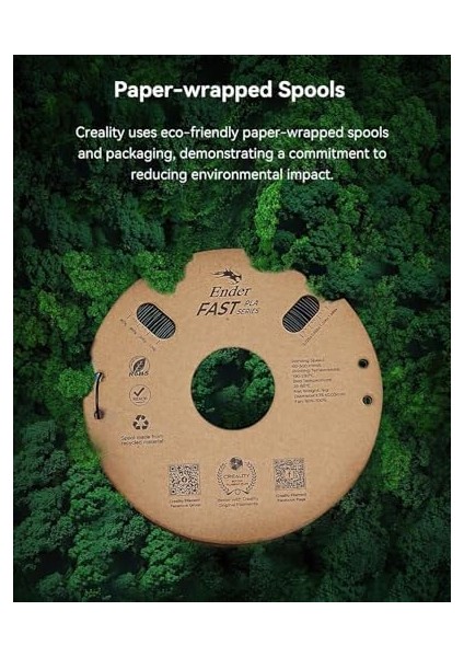 Creality Ender Pla Filament, 1,75 Mm, 3D Yazıcı Filamenti, 300 Mm/sn&apos;ye Kadar Yüksek Hız, Geri Dönüştürülebilir Karton Makara, 1 Kg*2 (2,2 Lb*2) Kadar Çoğu Fdm 3D Yazıcı Için Uygundur, Beyaz + modelleri