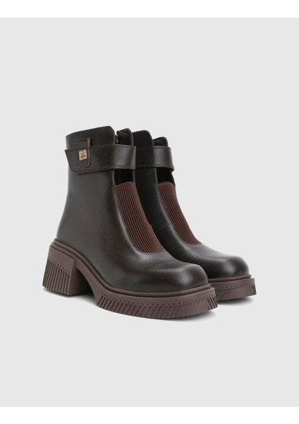 Mussy Hakiki Deri Kahverengi Kadın Bot fiyatları