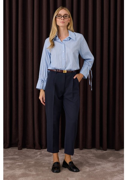 Havuç Kesim Pantolon Lacivert