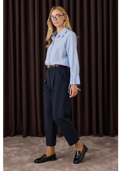 Havuç Kesim Pantolon Lacivert