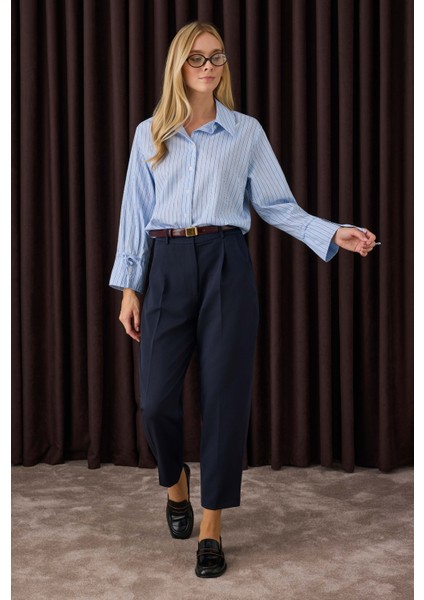 Havuç Kesim Pantolon Lacivert