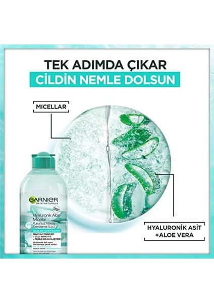 Garnier Skin Naturals Micellar Hyaluronik Aloe Kusursuz Makyaj Temizleme Suyu (400 Ml)