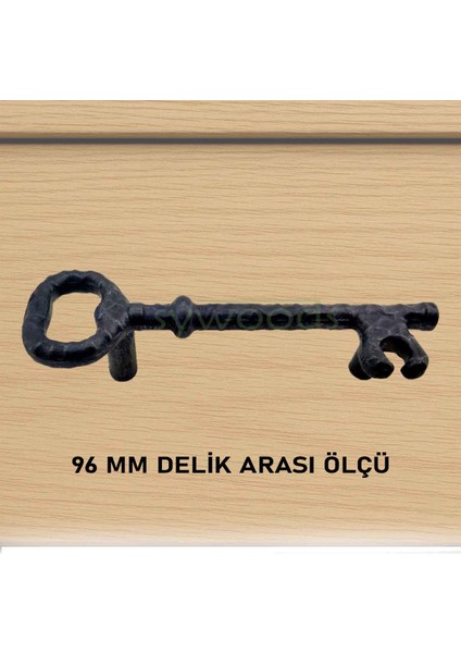 Vintage pirinç kulp anahtar şeklinde dolap kapak çekmece dekoratif