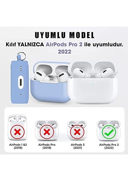For Airpods Pro 2 ile Uyumlu Kılıf Silikon Tam Koruma Kancalı Anahtarlık Comely For Pro 2 ile Uyumlu Silikon Kılıf Siyah fiyatları