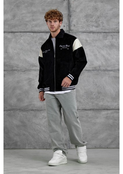 Siyah Nmrc Nakış Detaylı Kadife Oversize Ceket modelleri