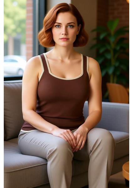 Kadın Kare Yaka Bodycon Ince Triko Bluz Kalın Askılı Günlük Kullanım Için Ideal fiyatları