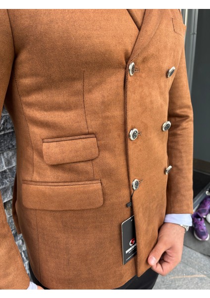 Erkek Süet Kruvaze Slim Fit Ceket fiyatları