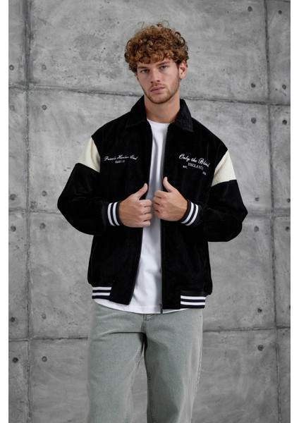 Siyah Nmrc Nakış Detaylı Kadife Oversize Ceket indirimleri