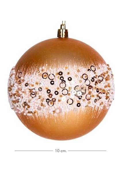 Yılbaşı Topu Beyaz Boncuk ve Halka Desenli 2&apos;li Paket 10 Cm. modelleri