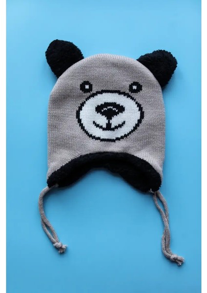 Erkek Bebek Ayıcık Desenli Kulaklı Örgü Bere 0-18 Ay Bej fiyatları