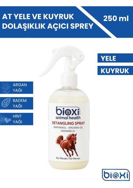 At Yele ve Kuyruk Dolaşıklık Açıcı Sprey, Panthenol, Argan ve Badem Yağı ile Besleyici Formül 250 ml