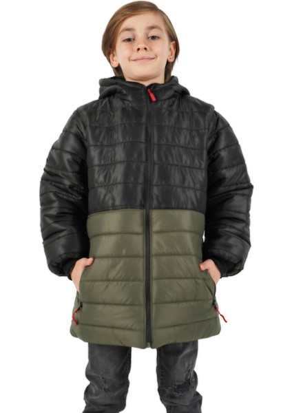 İçi Kürklü Su ve Rüzgar Geçirmez Erkek Çocuk Mont