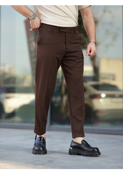 Erkek Premium Duble Paça Bel Destekli Kumaş Pantolon