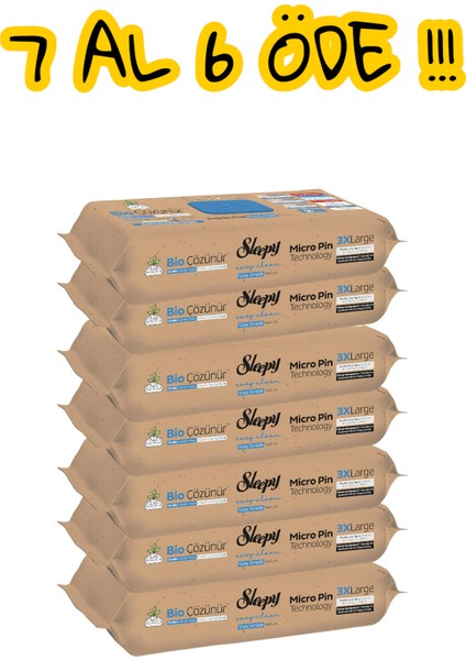 Easy Clean Bio Çözünür 3xlarge Yüzey Temizlik Havlusu - Mendili 7 Al 6 Öde – Deniz Tuzu & Deniz Yosunu / Doğal, Yıkanabilir, Micro Pin Teknolojili Bez 7X50 (350 Yaprak)