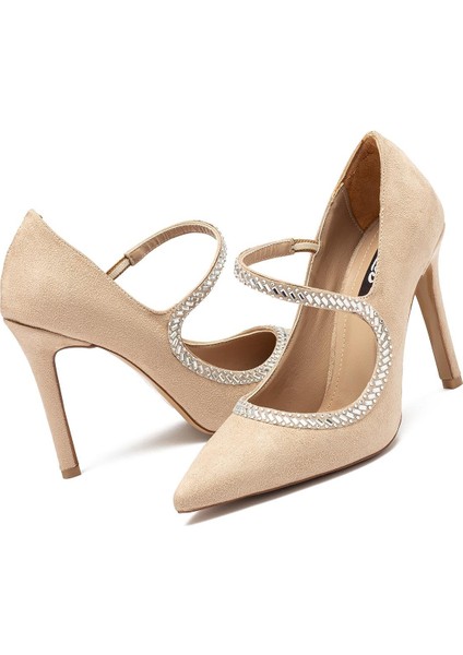 Kadın Özel Taş Işlemeli Yüksek Topuklu Sivri Burun Abiye Ayakkabı 1115 modelleri