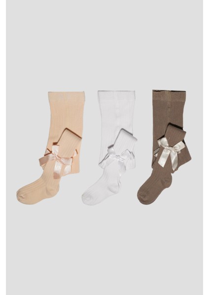 3 Adet Pamuklu Kız Bebek ve Çocuk Külotlu Çorabı