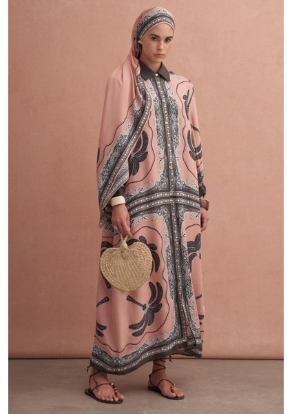 Safira Floş Elbise Soft Pembe