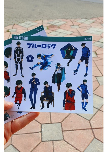 Bluelock-Rin Itoshi-Parlak Kağıt -2li Sticker Set-Telefon Süsleme Blue Lock Etiket