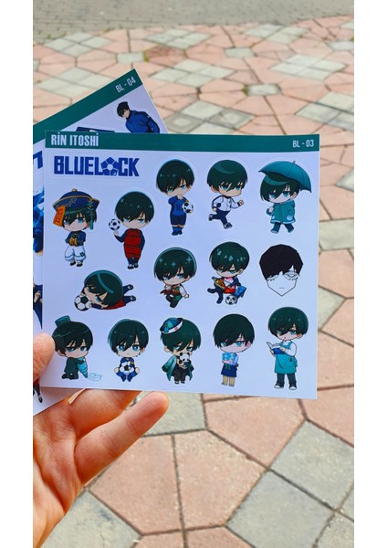 Bluelock-Rin Itoshi-Parlak Kağıt -2li Sticker Set-Telefon Süsleme Blue Lock Etiket