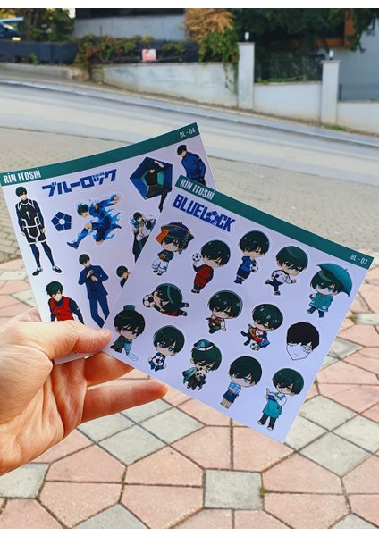 Bluelock-Rin Itoshi-Parlak Kağıt -2li Sticker Set-Telefon Süsleme Blue Lock Etiket