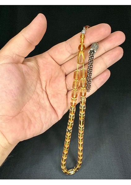 Ateş Kehribar Tesbih Kapsül Kesim Bej Rengi 11MM x 7mm T-535 fırsatları