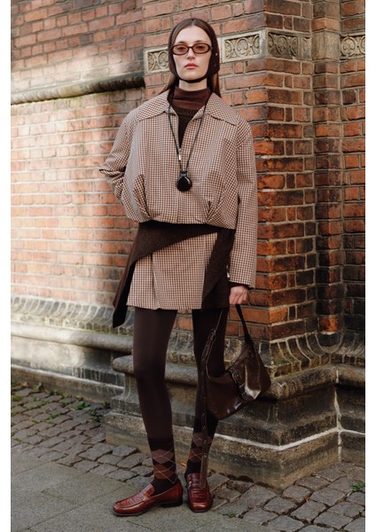 Ekoseli Bomber Ceket Ekose