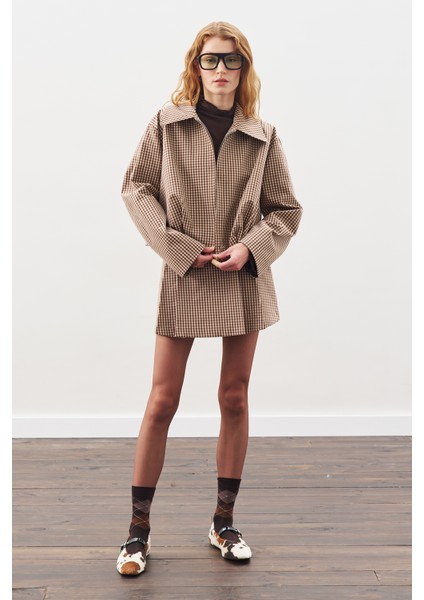 Ekoseli Bomber Ceket Ekose