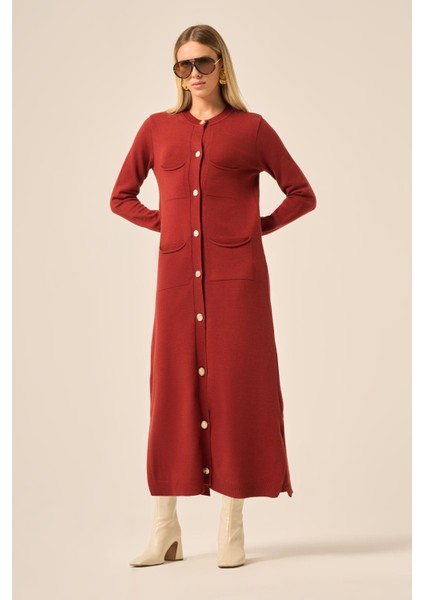 Ftz Kadın Cep Detaylı Elbise Kiremit 20889 fiyatları