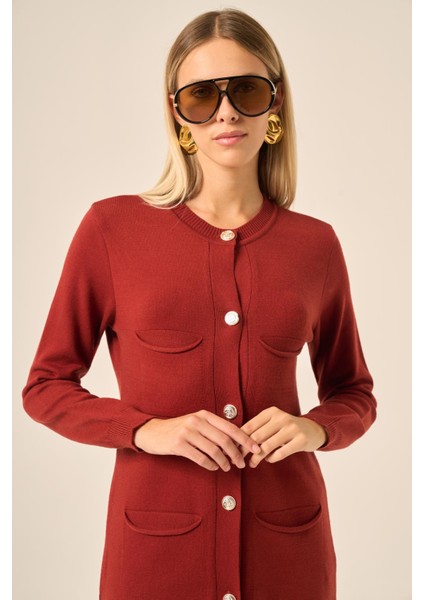 Ftz Kadın Cep Detaylı Elbise Kiremit 20889 indirimleri