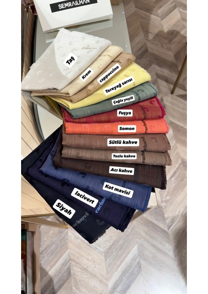 B.cacharel Logolu Ipek Koton Jakar Etol Şal Lacivert modelleri