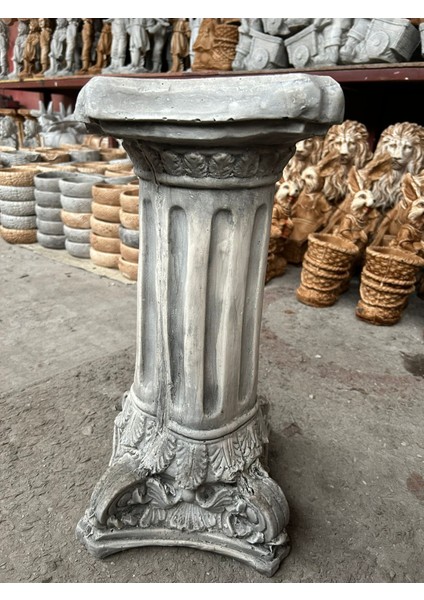 Dekoratif 53CM Vernikli Gri Eskitme Roma Sütun Ev Balkon Bahçe Dekorasyon Bohem Heykel Biblo indirimleri