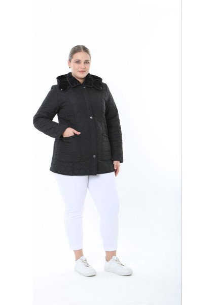 Ithal, Yumuşak Kürklü, Su Itici Mont,büyük Beden, Tavşan Tüylü Kaban,kapitone Mont, Premium Seri