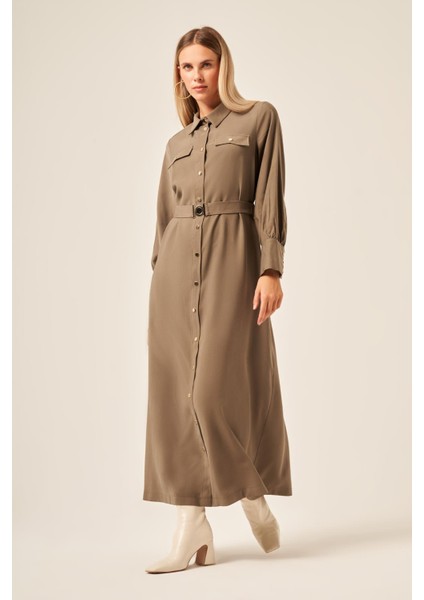 Kadın Tensel Elbise Haki 31213