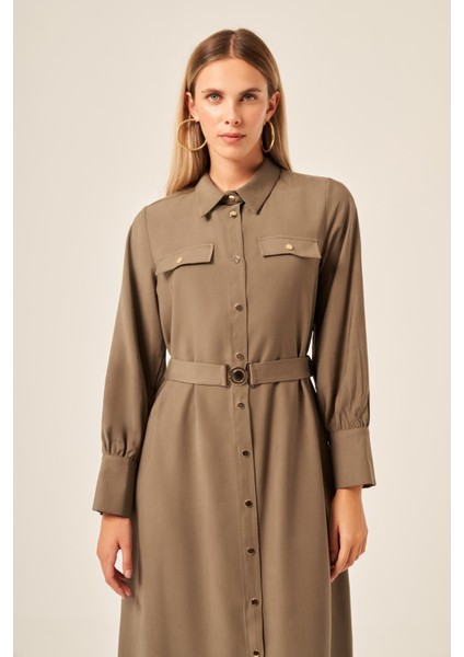 Kadın Tensel Elbise Haki 31213 fiyatları